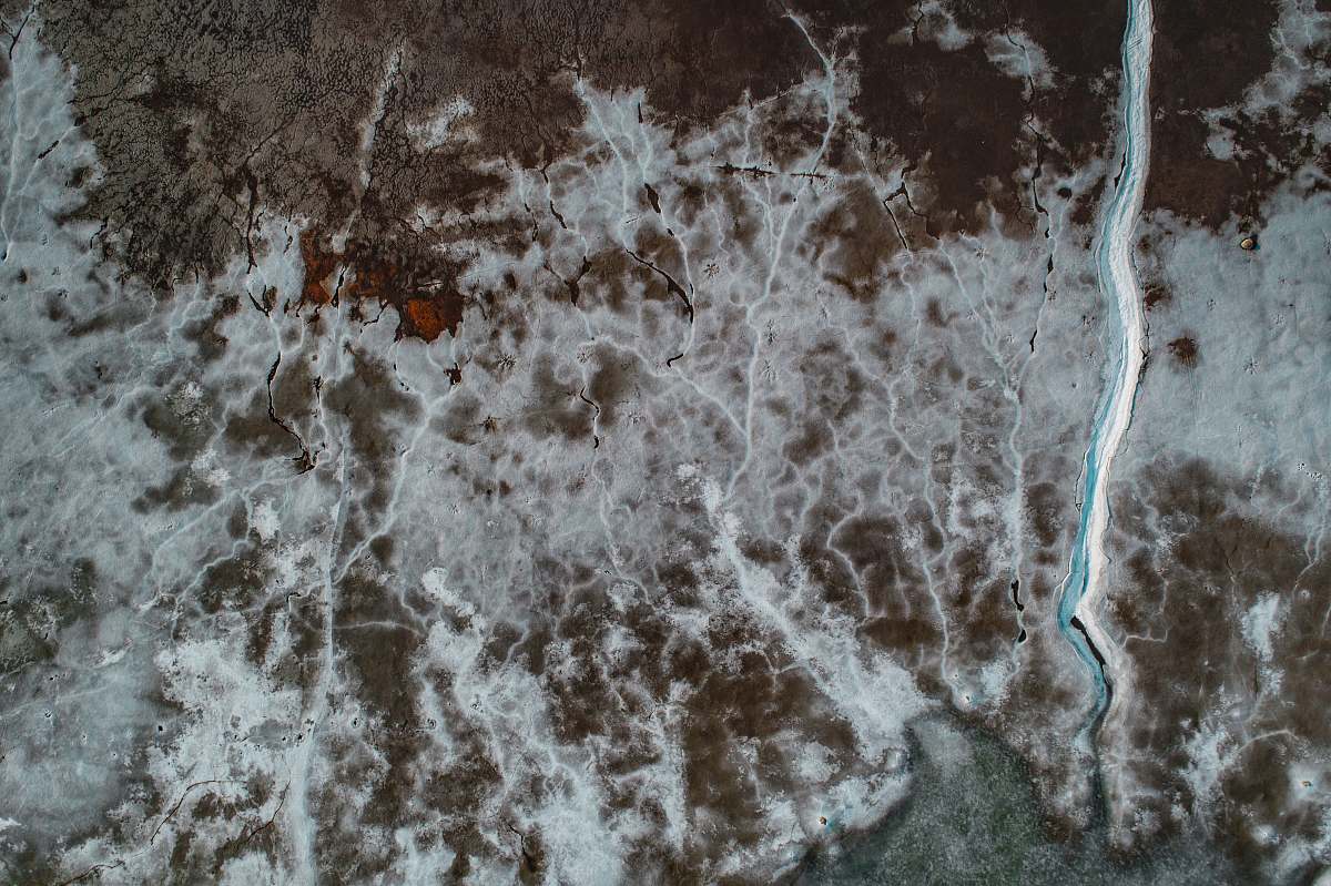 from above aerial photography of land near river at daytime texture